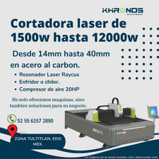 Laser de fibra optica 1500W con fuente Laser Raycus, cabezal Raytools