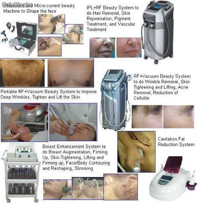 Laser, ipl, Cavitation, rf, Ultrasound Electronic pulse, Vacuum, Oxigen Jet