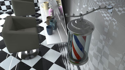Laterne barber pole für professionellen Friseur - rot weiß blau 15x35 cm - Foto 2