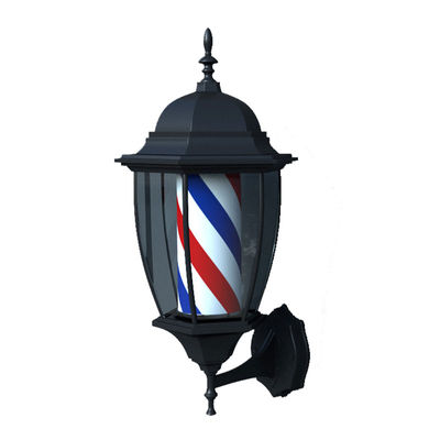 Laterne barber pole für professionellen Friseur - rot weiß blau 24x49 cm