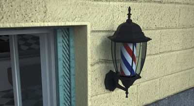 Laterne barber pole für professionellen Friseur - rot weiß blau 24x49 cm - Foto 2