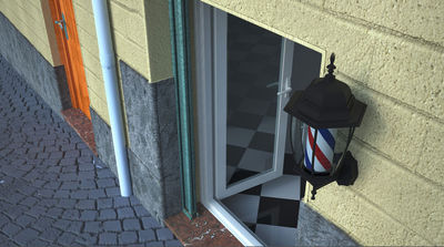 Laterne barber pole für professionellen Friseur - rot weiß blau 24x49 cm - Foto 3