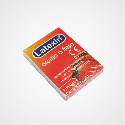 Latexin com aroma de morango, preservativo unitário