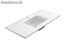 Lavabo ceramica de 101x46 para mueble de baño de 100x45 serie O10046