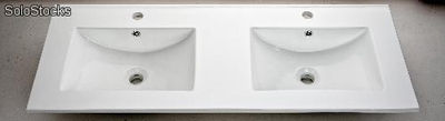Lavabo ceramico Denia 121x46 2 lavelli per a mobile da bagno di 120x45.