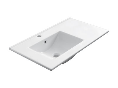 Lavabo ceramico Denia 81x46 per a mobile da bagno di 80x45 destra sinistra - Foto 2
