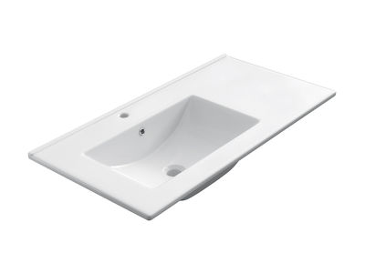 Lavabo ceramico Denia 91x46 per a mobile da bagno di 90x45 destra/sinistra - Foto 2