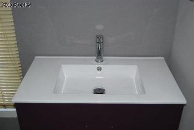 Lavabo ceramico Eslida 81x46 per a mobile da bagno di 80x45. - Foto 2