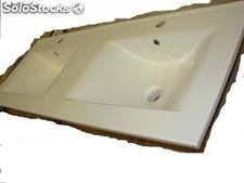 Lavabo ceramico Ondas 121x46 2 lavelli per a mobile da bagno di 120x45. Due seni