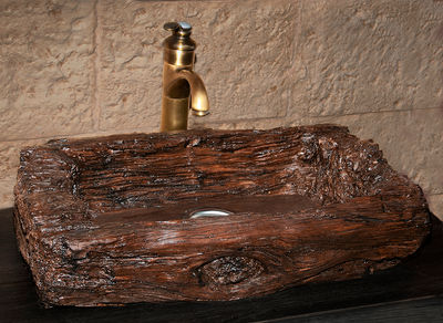lavabo o fregadero de piedra artificial imitacion madera - Foto 2
