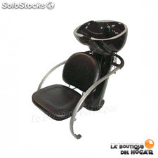 Lavacabezas sencillo de un seno con asiento tapizado Modelo L11 - color negro