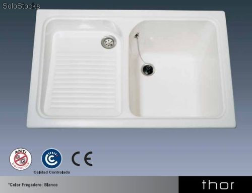 Lavadero tipo vasco Thor 80 x 50 cm Blanco
