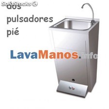 Lave mains inox sur pied normal double poussoir à pied