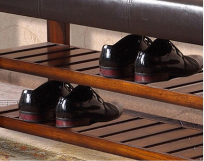 Ława szafka na buty styl Loft Art Déco drewno vintage Drewno skora eko - Zdjęcie 4
