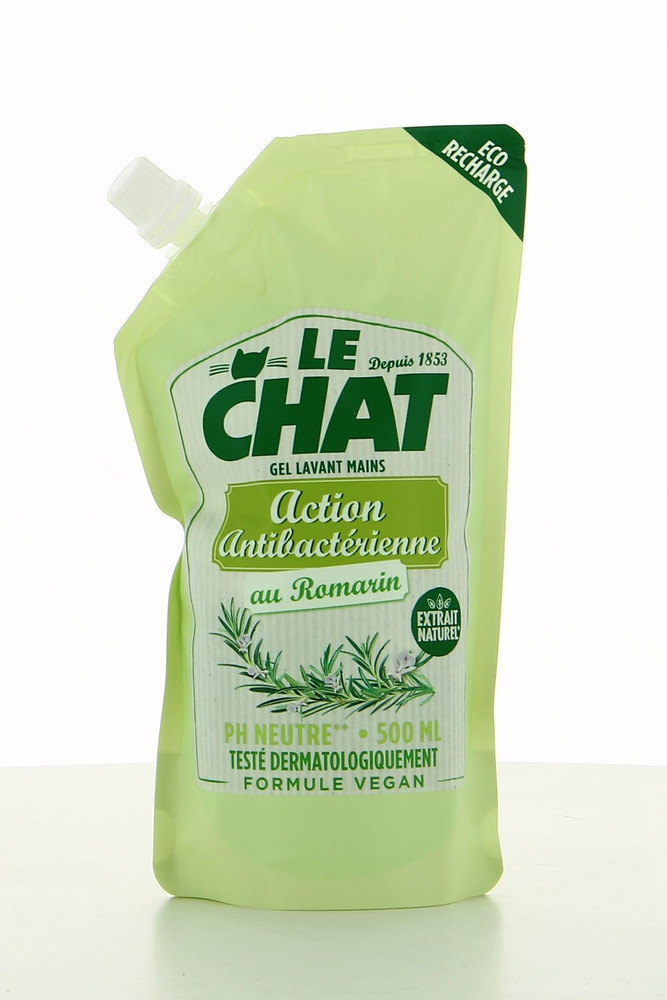 Le Chat Gel Lavant Mains Action Antibacterienne Au Romarin 500ml