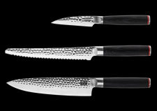 Le Set Essentiel KOTAI : 3 couteaux (couteau d&#39;office + Gyuto + couteau à pain)