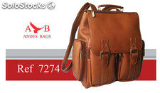 Leather backpack. Morral en cuero andes bags. Laptop backpack.