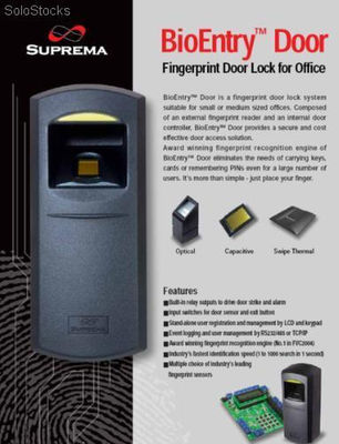 Lector biometrico con abrepuertas para control de accesos y pres