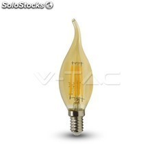 Led bombilla - 4w filament e14 tipo vela llama amber blanco cálido