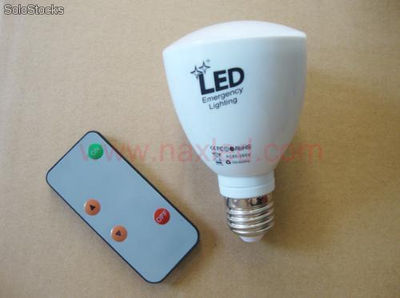 Led emergency light bulb, e27, dimmable with controller, rechargeable