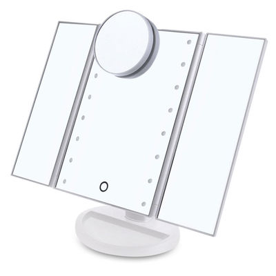 LED Folding Portable Desktop Makeup Mirror - Black - Photo 2