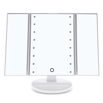 LED Folding Portable Desktop Makeup Mirror - Black - Photo 4