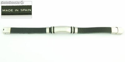 Leder-Armband 3mm mit 30 mm Stahl fornitura Viel schwarz - Foto 2