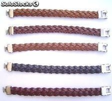 Leder-Armband mit Verriegelung 3 klassische Seil Flechten