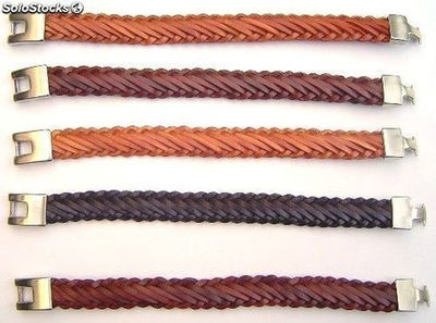 Leder-Armband mit Verriegelung braid breit 5 cabos - Foto 2