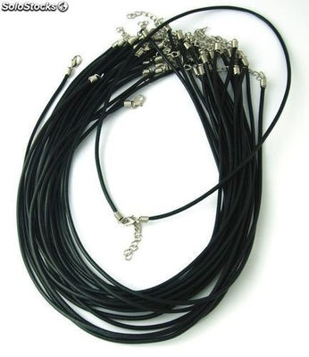 Leder schwarz 3mm mit Verschluss Kabel