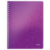 Leitz 4637 WOW cuaderno espiral A4 rayado 80gr 80 hojas violeta metalizado