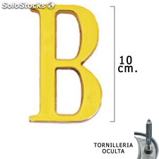 Letra Latón B 10 cm. con Tornilleria Oculta (Blister 1 Pieza)