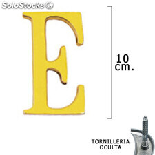 Letra Latón E 10 cm. con Tornilleria Oculta (Blister 1 Pieza)