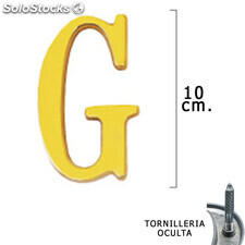 Letra Latón G 10 cm. con Tornilleria Oculta (Blister 1 Pieza)