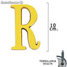 Letra Latón R 10 cm. con Tornilleria Oculta (Blister 1 Pieza)