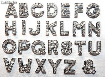 Letras strass para pulseras de 12 mm
