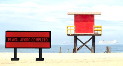 Letrero control de aforo playas - Pantalla informativa