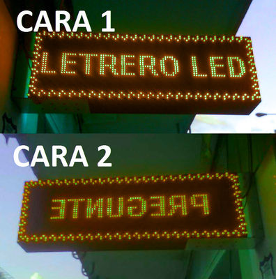 Letrero LED programable electrónico doble cara 64x32 cm Naranja - Banderola LED