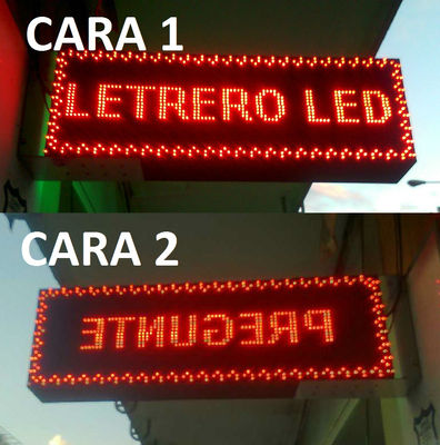 Letrero LED programable electrónico doble cara 64x32 cm Rojo - Banderola LED - Foto 3