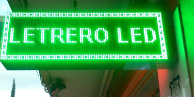 Letrero luminoso LED electrónico 96x32 cm Verde.