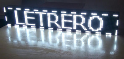 Letrero luminoso LED programable 192x16 cm Blanco.