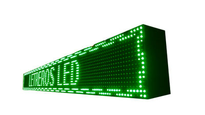 Letrero publicitario LED programable 160x16 cm Verde.