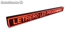 Letrero publicitario LED programable 192x16 cm Rojo.