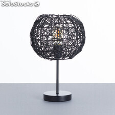 lian Tischlampe Metall-Rattan schwarz DN23X37CM sieben auf deco