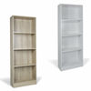Librería estantería vertical con 4 Estantes de madera Art.112 60x24x170H Blanco