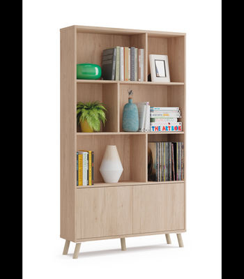 Librería Oslo acabado roble aurora, 180cm(alto) 100cm(ancho) 30cm(fondo)