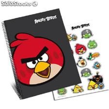 Libreta A4 con Etiquetas Angry Birds