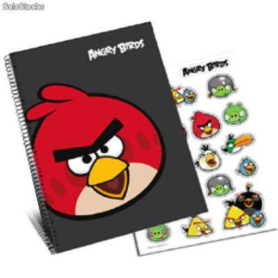 Libreta A4 con Etiquetas Angry Birds