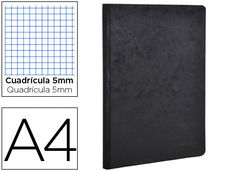Libreta age-bag tapa cartulina lomo cosido cuadro 5 mm 96 hojas color negro