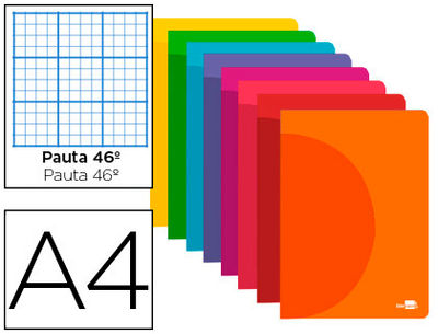 Libreta liderpapel 360 tapa de plastico A4 48 hojas 90G/M2 rayado nº 46 colores